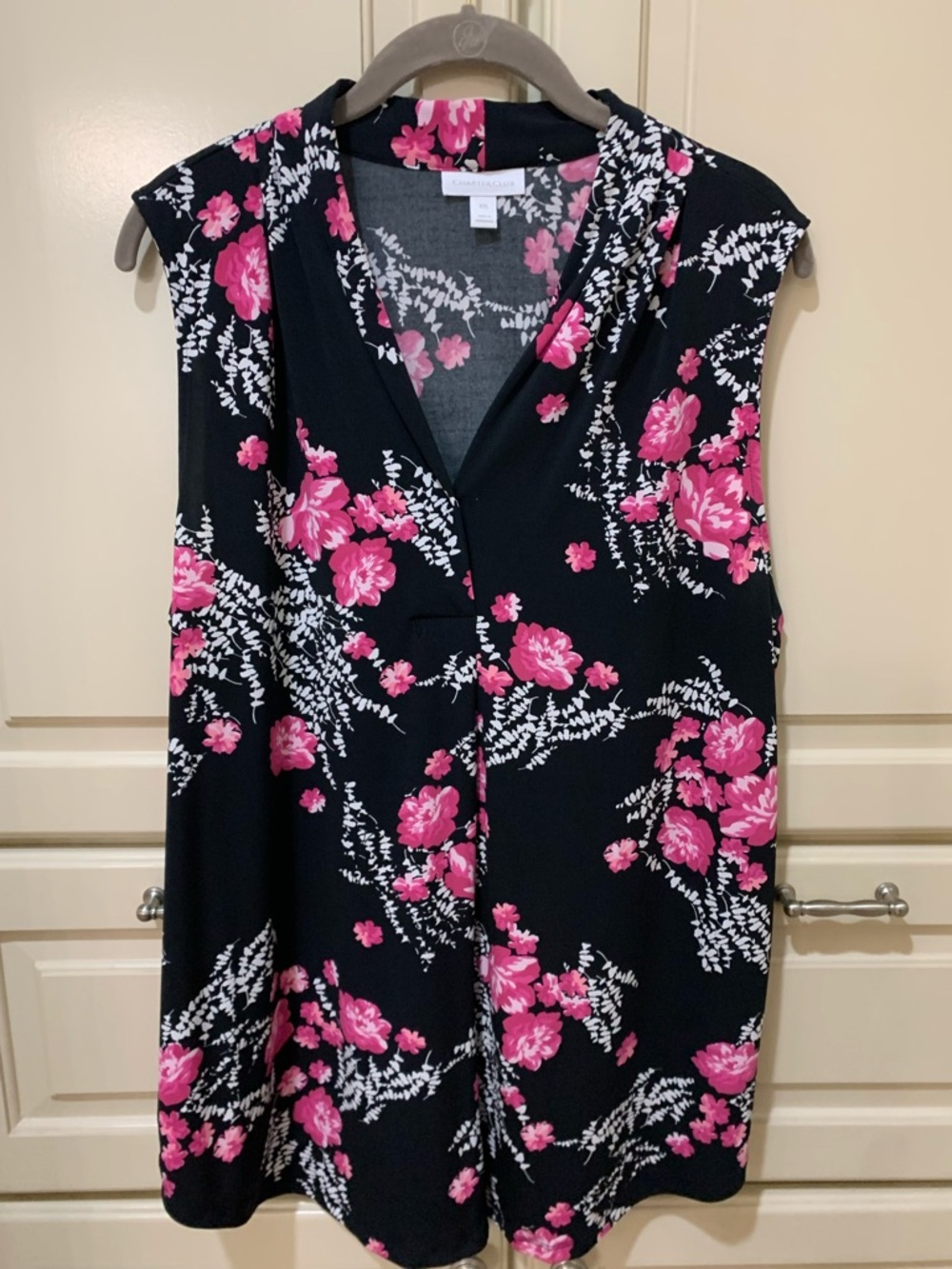 Charter Club Floral V-Neck Sleeveless Blouse